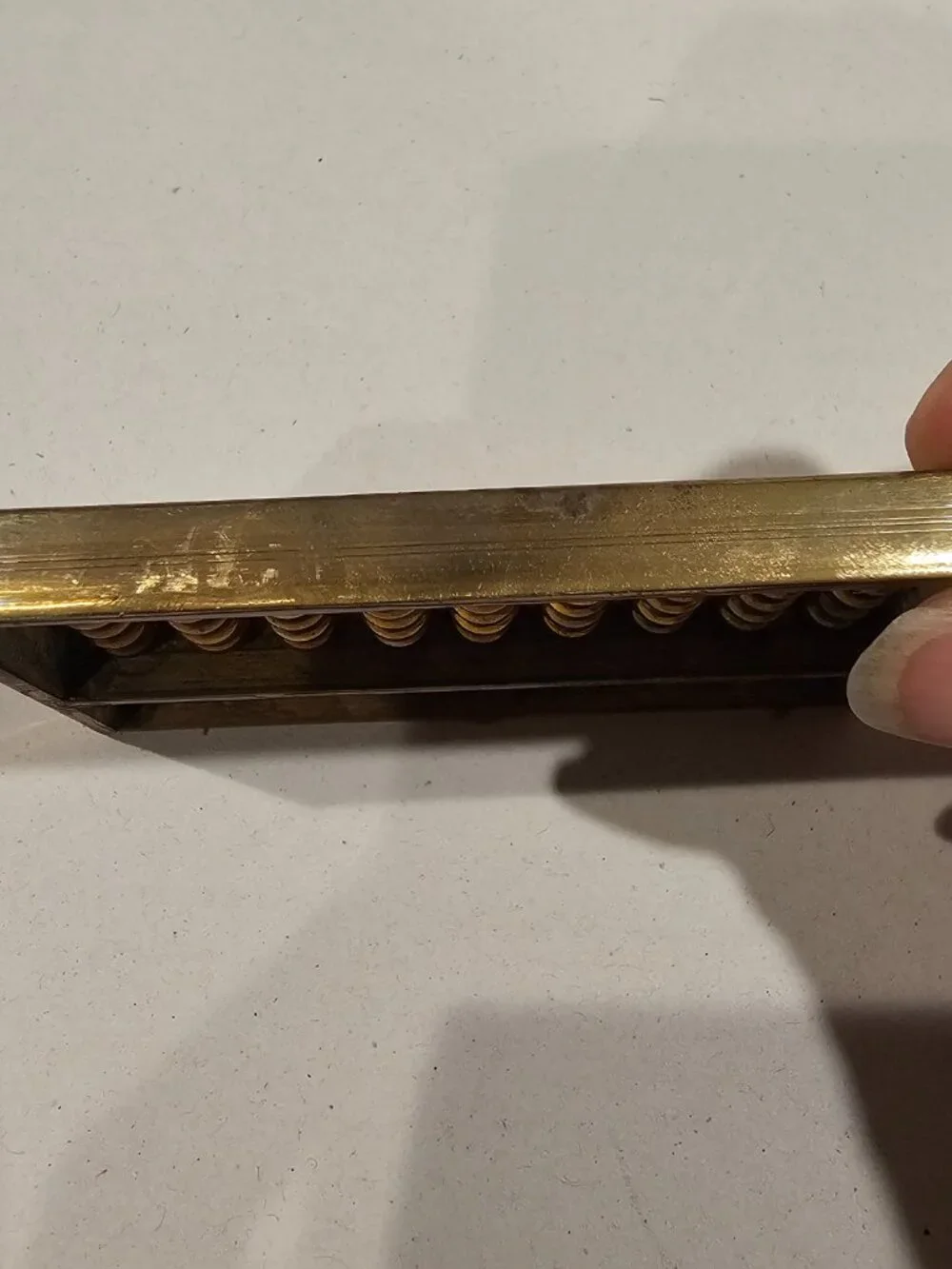 Vintage Brass Miniature Chinese Abacus Paperweight Mid Century Desktop Calculato